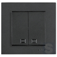 Вимикач двоклавішний з підсвічуванням Arvia Electric KAREN Димчастий (20 04 2000 203)